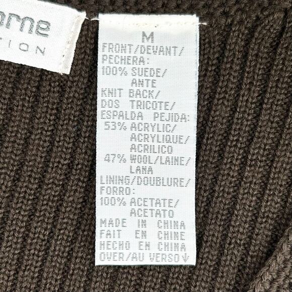 Liz Claiborne Vintage Genuine Suede Chocolate Brown V-Neck Vest - Picture 11 of 11